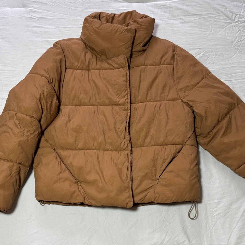 Women's Tan Puffer Jacket